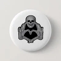 Skeleton Heart Hands Clean Graphic Mood Button