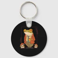 Frog Goblincore Academia Aesthetic Mushroom Keychain