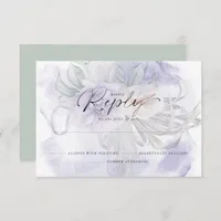Pale Lilac BOHO Floral Reply RSVP Card
