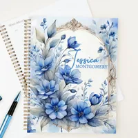 Sophisticated Vintage Serene Blue Blossoms  Planner