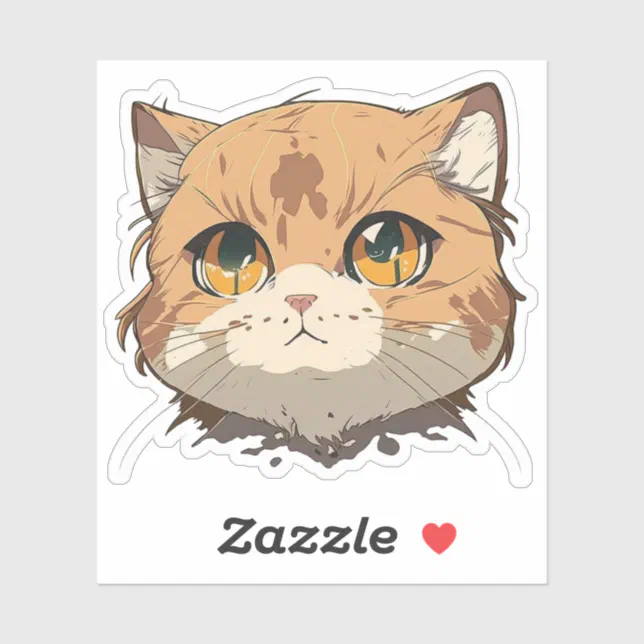 Anime Cat Face Sticker