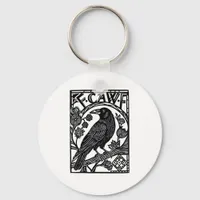 Retro F Caw F Crow Funny Saying Meme Design Keychain