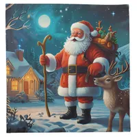 Joyful winter Christmas celebration scene Cloth Napkin