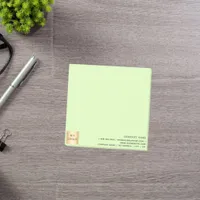 Business logo light green post-it notes