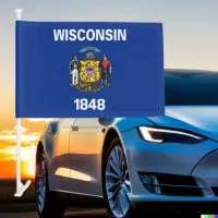 Wisconsin State Car Flag