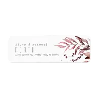 Dreamy Foliage Wedding V1 Burgundy ID817 Label