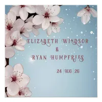 Elegant Floral Blossom Wedding Invitation Design Poster