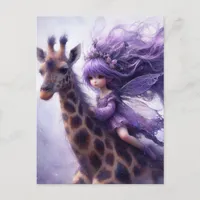 Fairy Rides a Giraffe Postcard