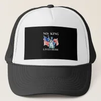 No King Lives in America Freedom Flag Patriotic Trucker Hat