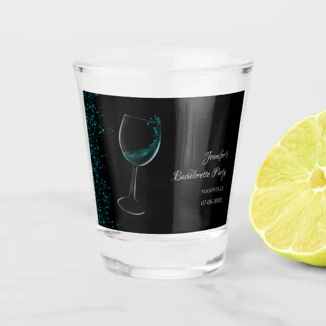 Girls weekend mocktail bachelorette party blue shot glass