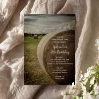 Hay Bales Country Farm Birthday Party Invitation