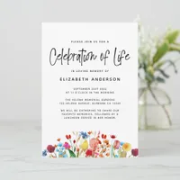 Wildflower Celebration of Life Invitation