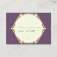 Monogram Purple+Olive Wedding Escort Cards