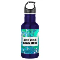 Personalized Sea Glass Digital Abstract Art   Stainless Steel Water Bottle