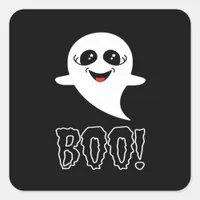 Boo Little Halloween Classic Design Square Sticker