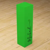 Lime Green Elegant Typography Wine Box