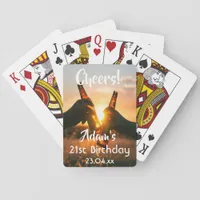 21st birthday party guys cheers beer poker cards