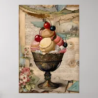 Yummy Sweets Vintage Collage  Poster