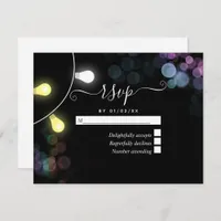String Light Christmas Wedding RSVP Card