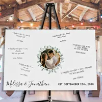 Modern Eucalyptus Photo Wedding GuestBook  Foam Board