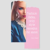 Beautiful Blonde Fashion Doll in Blue Dress Quote Bookmarks