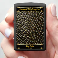 The intricate texture of a poisonous snake's skin zippo lighter