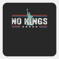 No Kings Day Retro Classic Design Square Sticker