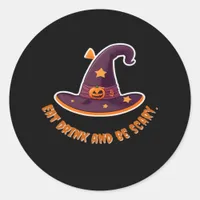 Magic Witch Hat For The Boos Party Essential Classic Round Sticker