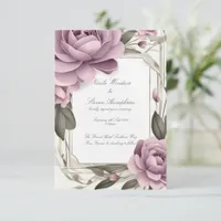 Together Forever Mauve Floral Wedding Invitation