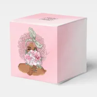Pink Floral Hair and Nails Corporate Logo Favor Boxes