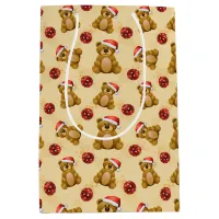 Cute Christmas Teddy Bears  Medium Gift Bag