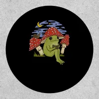 Book Fan Frog With Mushroom Hat Cottagecore Goblin Patch