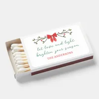 Christmas Party Favor Chic Cute Bow & Holly Trendy Matchboxes