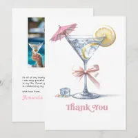 Tini Bit Older Martini Cocktail Birthday Photo Thank You Card