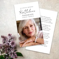 In Loving Memory Script Funeral Prayer Card