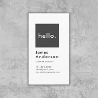 Hello Custom Simple Modern Generic Anthracite Business Card