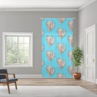 Conch Shell "Beach Life" Sheer Curtains