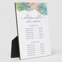 Fire Opal Rainbow Gemstone Price Menu Plaque