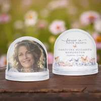 Butterfly Floral Memorial Photo Keepsake Snow Globes