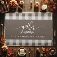 Gather Thanksgiving Brown And White Buffalo Check  Cloth Placemat