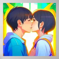 Anime Kiss | Boy and Girl in Love Poster