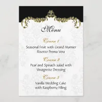 gold wedding menu