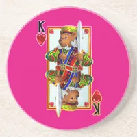 Teddy Bear King of Hearts Coaster