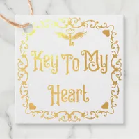 Key to My Heart Foil Favor Tags