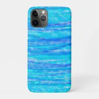 Aqua Blue, Teal and Purple  Speckled Waves   iPhone 11 Pro Case