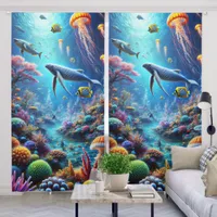 Colorful Under the Sea Blackout Curtains