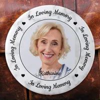 Custom Photo Marble In Loving Memory Memorial  Button