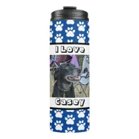 Customized Pet Photo and Paw Print Thermal Tumbler