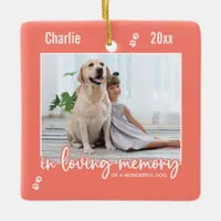In Loving Memory Coral Dog Photo Pet Memorial Ceramic Ornament