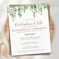 Celebration Of Life Eucalyptus Greenery Invite